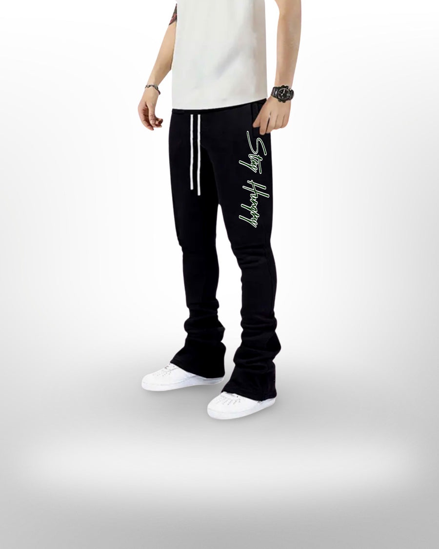 Black/green Sweat Pants