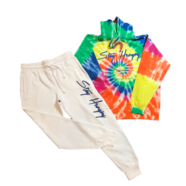 Stay Hungry 'Stay Hungry' Tie dye with oatmeal sweatsuit