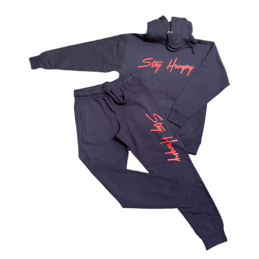 Black with Red Stay Hungry Sweatsuit