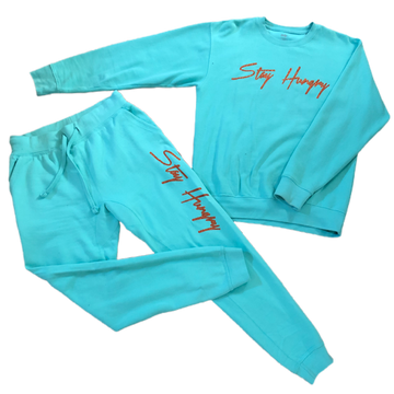 Aqua Blue Stay Hungry sweatsuit