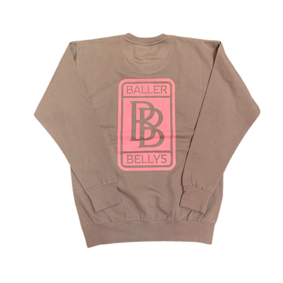 Stay Hungry Crewneck sweatsuit  Storm Grey with pink