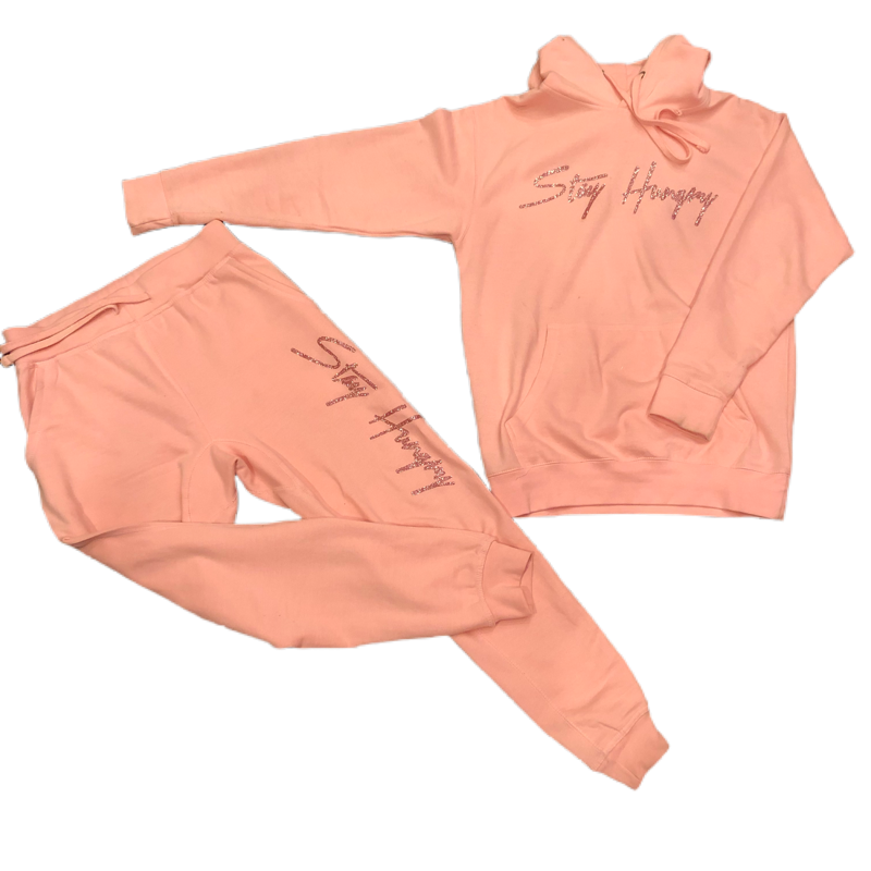Women's Blush Pink Sweat Suit Baller Bellys