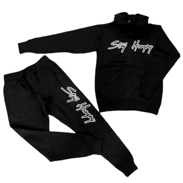 Premium Stay Hungry Black/White sweatsuit